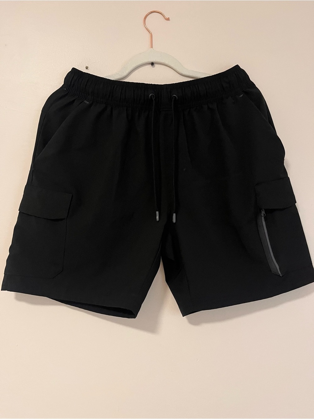 Legend Discovery Black Cargo Drawstring Shorts